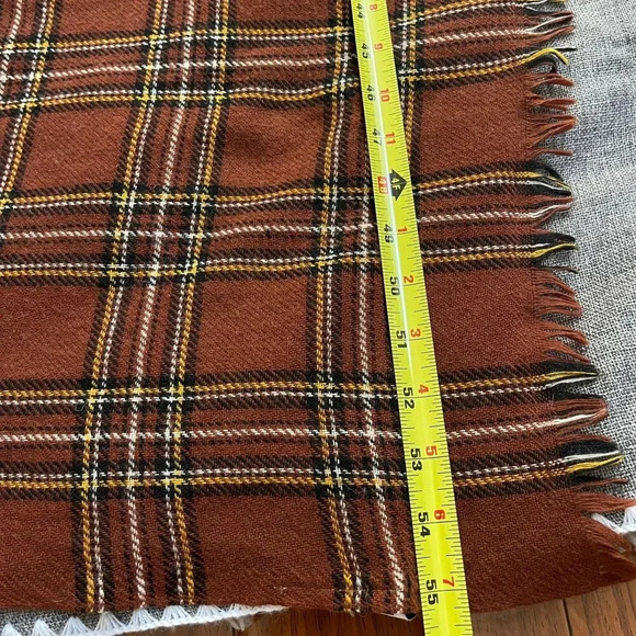 Uniqlo x Ines Dela Fressange Blanket Brown Plaid Woold Blend - Picture 8 of 14